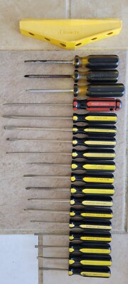 Vintage Stanley Screwdriver Set 18 Assorted Phillips & Flatheads + BONUS Holder!
