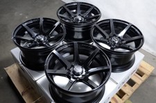 15x8 Wheels Rims Black 4lugs Honda Civic Accord Prelude Miata Corolla Vw Jetta