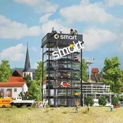 MODERN CAR SMART TOWER / CARVANA 7 STORY w/TWO AUTOS HO Scale BUILT-UP NEW RARE