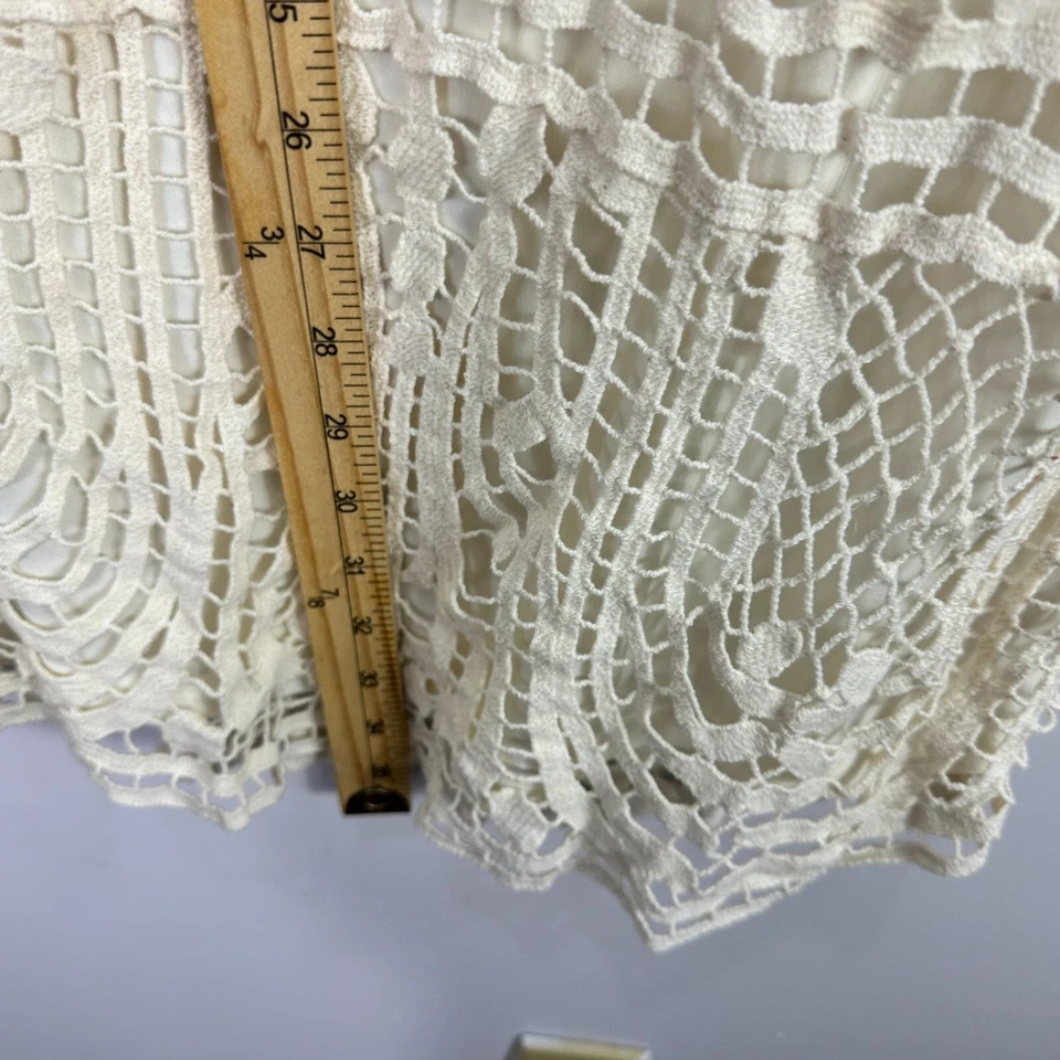 Staring At Stars 迷你连衣裙女式 6 象牙色蕾丝覆盖无袖波西米亚派对 — 第 4/4 张图片