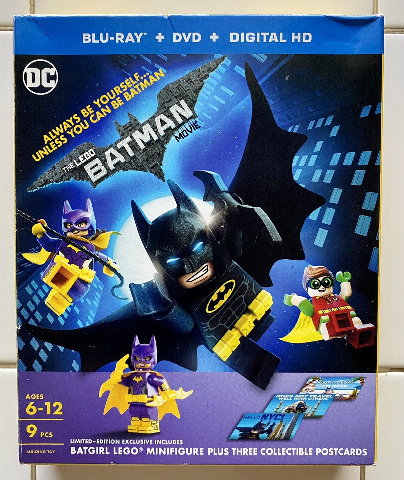 LEGO Blu-ray set: The LEGO Movie, Lego Batman Movie, Lego Ninjago +3  minifigures