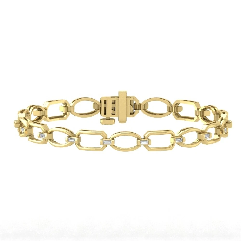 CHANEL Bracciale oro giallo 10 kt 0 33 ct diamanti naturali 7" regalo festa