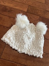 Toddler White Faux Fur Pom Pom Hat Boucle Knit Target