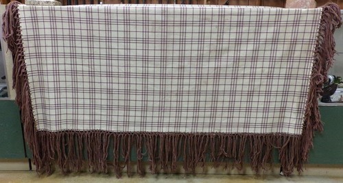 Native American Womens Shawl Brown Yellow Wool Yarn Fringe 61" x 62" Pawnee