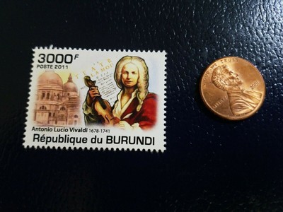 Antonio Vivaldi Italian Composer Republique du Burundi 2011 Stamp