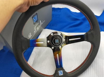Nardi Torino Leather Titanium Blue Rainbow Style Sport Steering
