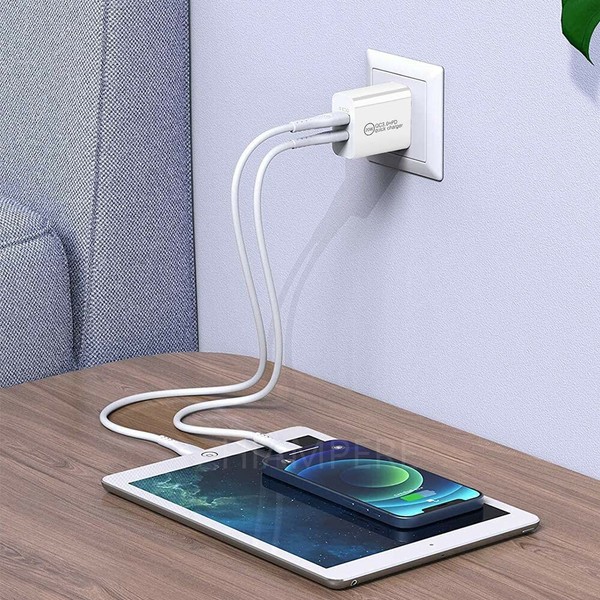 Cable USB A a iPhone para iPhone 14 13 12 11 8 6 Cargador Rápido 20W Adaptador PD Lote 4