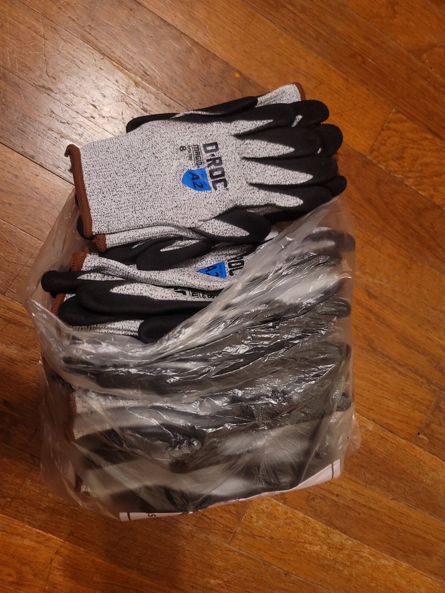 12 Pair Magid D-ROC GPD700 Gloves Size 8 Nitrix Palm Coated Gloves
