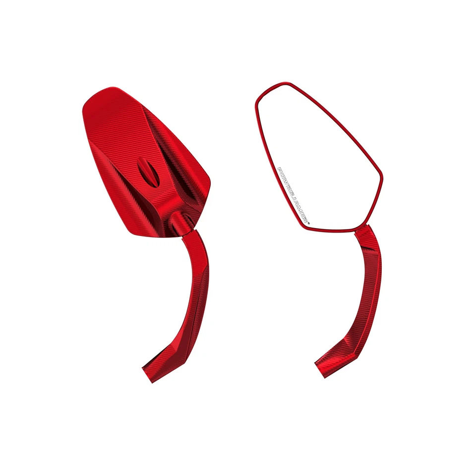 CNC Red Rear View Mirrors for Harley Touring FLH Softail FL FX Dyna Sportster XL Foto 4 de 4