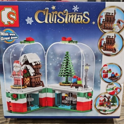 NEW Sembo Block Christmas Santa Building Bricks Light Up Display Dome Santa