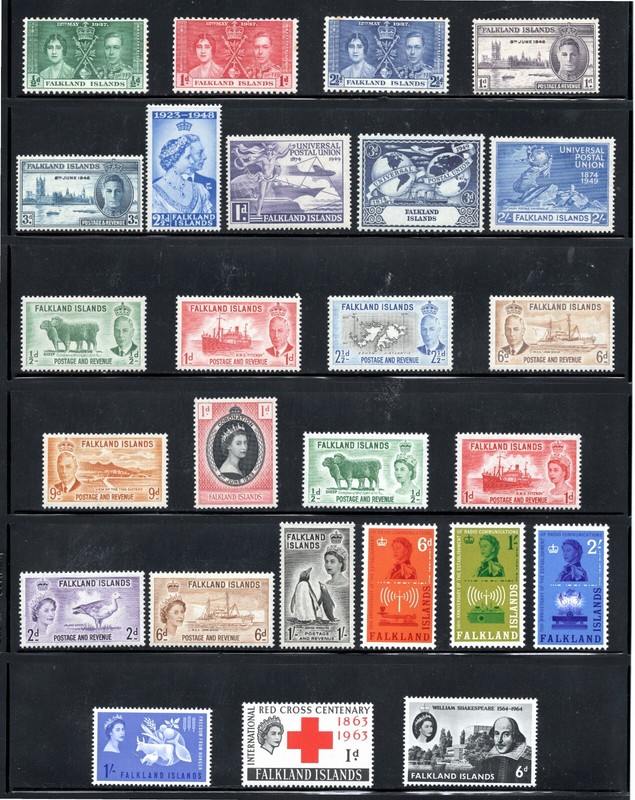 FALKLANDS & FALKLAND DEP. 1937-1964 - Lot of 42 MH