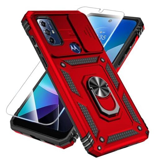 for Motorola Moto G Play 2023 Case,Moto G Pure Case, Moto G Kickstand_Red