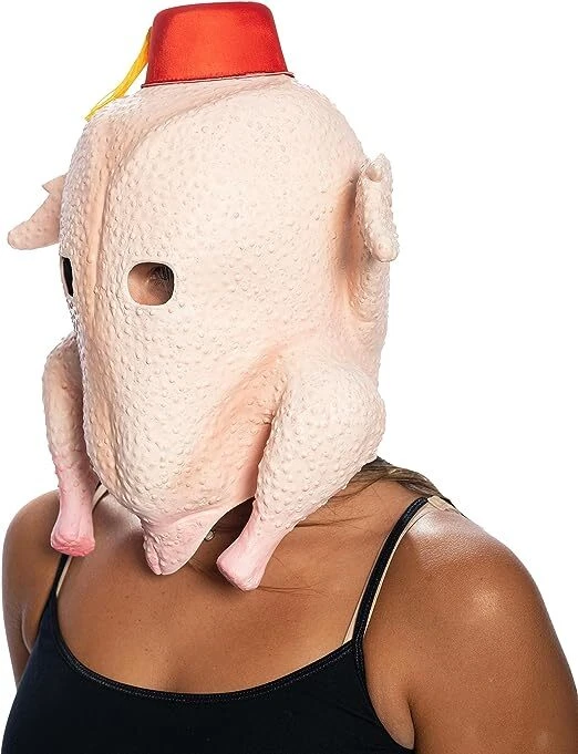 Unisex Turkey Head Mask and Glasses Halloween Cosplay Costume Latex Mask - Image 3 of 4