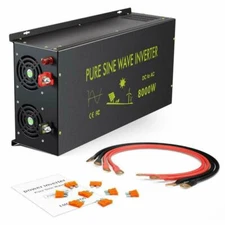 8000W Pure Sine Wave Inverter 24/36/48V DC to 110/220VAC Solar Power Inverter