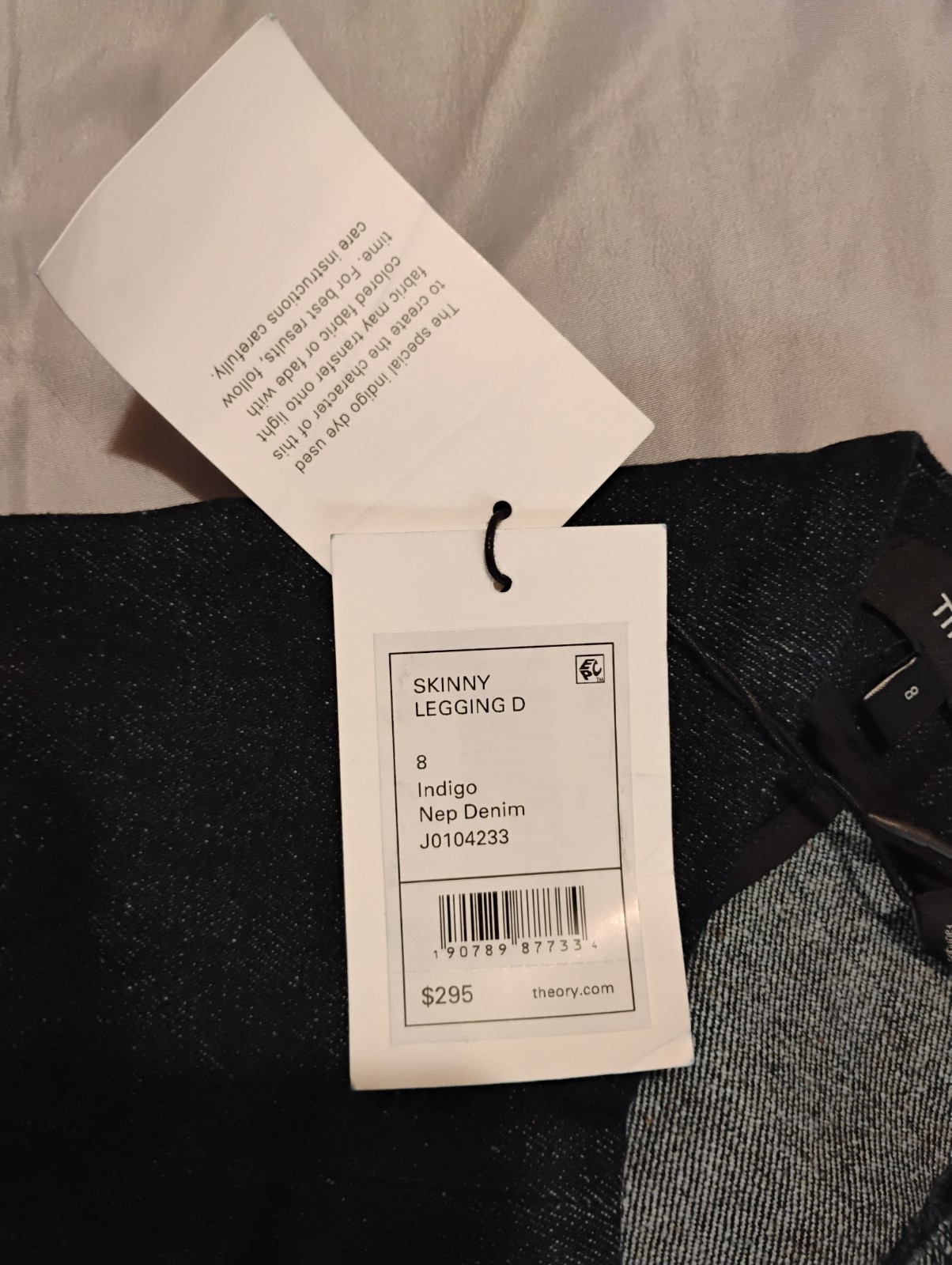Womens Theory Size 8 Skinny Legging Pants  Denim NWT Indigo Casual School image 8