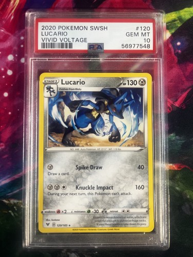 2020 POKEMON SWORD & SHIELD VIVID VOLTAGE #120 LUCARIO