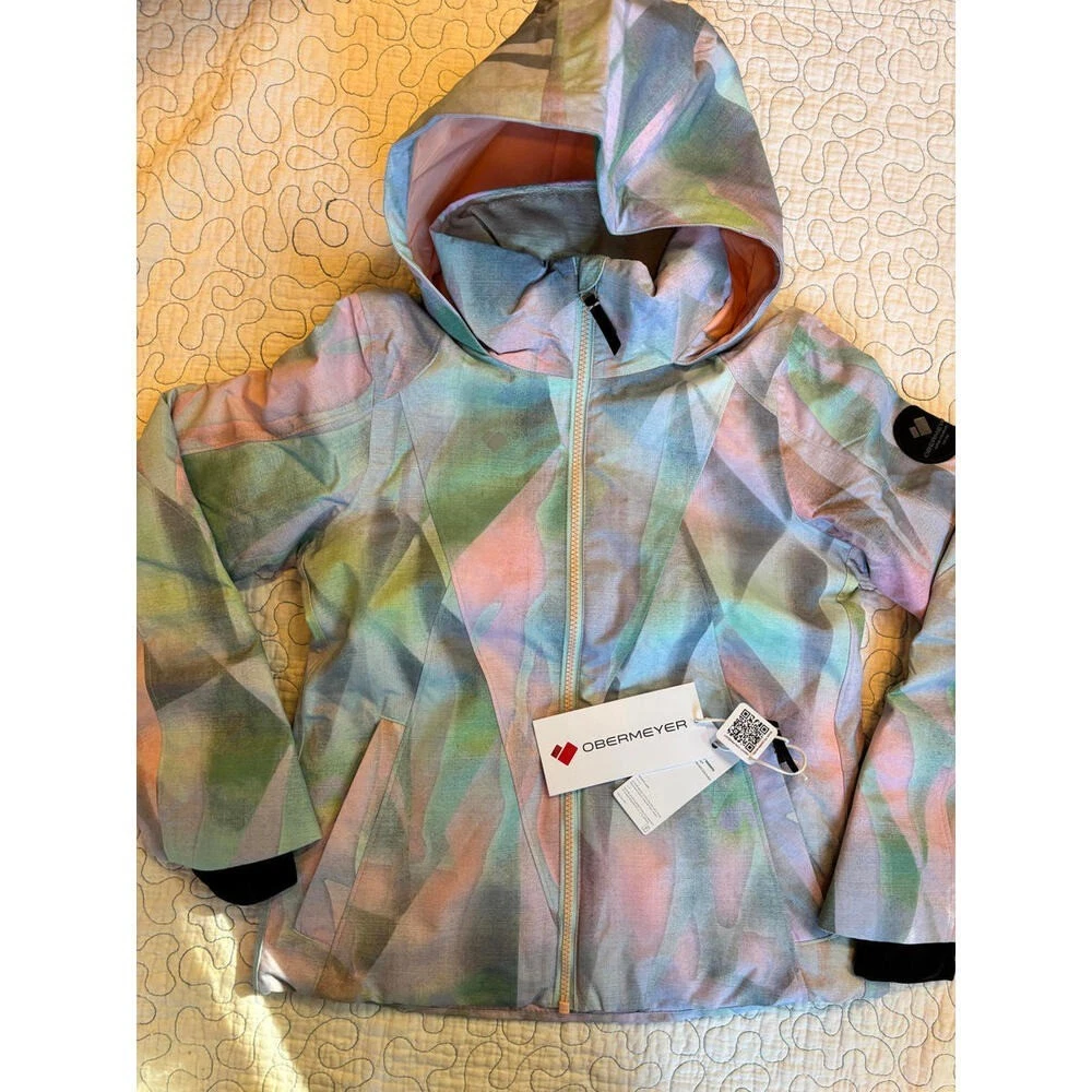 Obermeyer Girls Rylee Ski / Snow Jacket Size Small (8) Multicolor Pastel