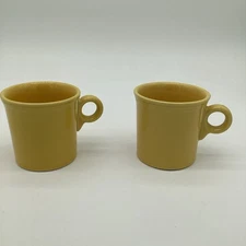 Vintage Fiesta Yellow Demitasse Cups Set of 2 HLC Homer Laughlin Original Fiesta