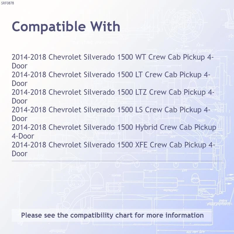 Flat Style Side Molding Trim for 14-15 Chevy Silverado Crew Cab [Stainless] 4p - Image 2 of 4