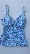 Tommy Bahama blue and white tankini top size S
