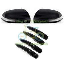 For 09-14 Nissan Maxima Glossy Black Side Mirror Smart Door Handle Cover Trim For 09-14 Nissan Maxima Glossy Black Side Mirror Smart Door Handle Cover Trim