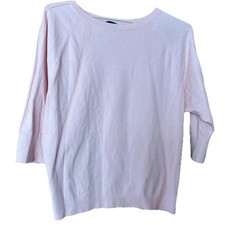 Talbots Pink 3/4 Sleeve Lightweight Knit Sweater Size L Round Neck