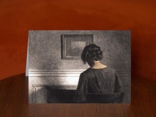 Young girl at semicircular table by Peter Ilsted - A5 Art Print Card