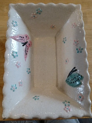Vintage 1950s Hull Pottery Pastel Butterfly Planter
