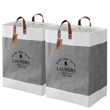 COMFY HOMI 2Pack 76L Laundry Basket & Hamper, Large Collapsible Waterproof Cl...