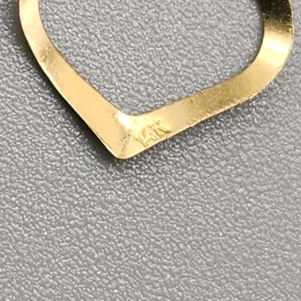 14K Yellow Gold Heart Charm Floating Miniature Tiny 1/4" Minimalist Vintage 14Ct - Image 2 of 4