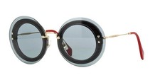 MiuMiu SMU10R U6D-3C2 Round Sunglasses Glitter Gold/Gray/Red 64-17-140