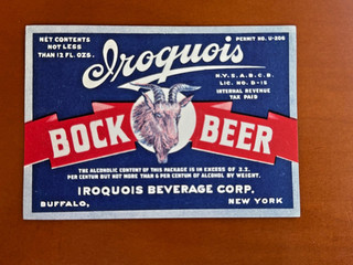 Iroquois IRTP Iroquois Bock Beer Iroquois Beverage Co Buffalo NY