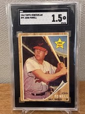 1962 Topps - Boog Powell #99 Venezuelan Called John on Card (RC) SGC 1.5 Pop 4