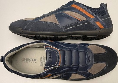 GEOX Respira Herren Slipper Sneaker Gr. 45 Blau Leder sehr guter Zustand