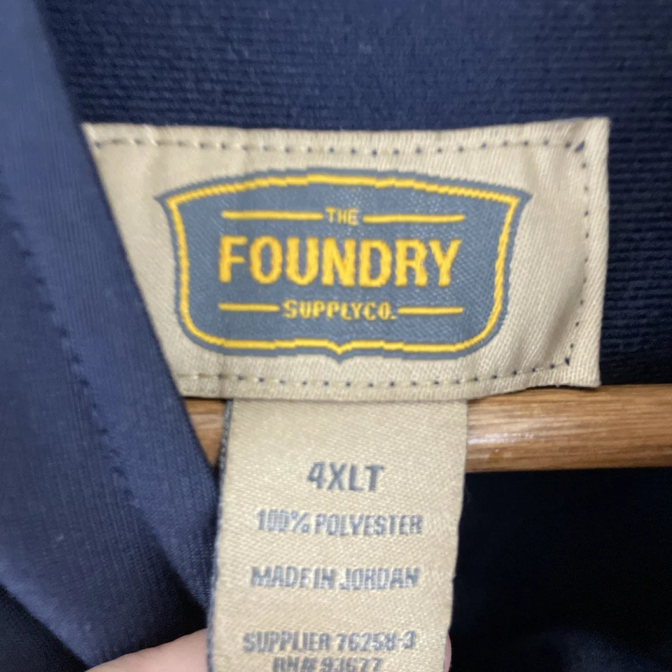 Chaqueta de Pista The Foundry Para Hombre 4XLT Alta 4XL Azul Oscuro Manga Larga Cremallera Completa Foto 4 de 4