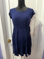 Motherhood Maternity Navy Ribbed Short Sleeve Dress in M