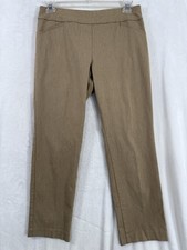 Talbots 12 Petite Bistretch Pants Pull On Tan Beige Khaki Womens 12P