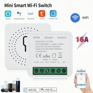 Tuya WiFi Commutateur intelligent 16A Mini 2-Way Control Timer fonctionne avec Alexa Google Home
