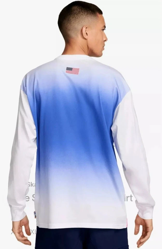 耐克 SB Team USA Olympics L/S Federation 滑冰 T 恤白色 XL 码 HF4376-100 — 第 2/2 张图片