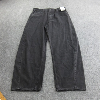#ad Gap Barrel High Rise Jeans Womens 14 Black Relaxed Tapered Leg Denim No Stretch $30.14