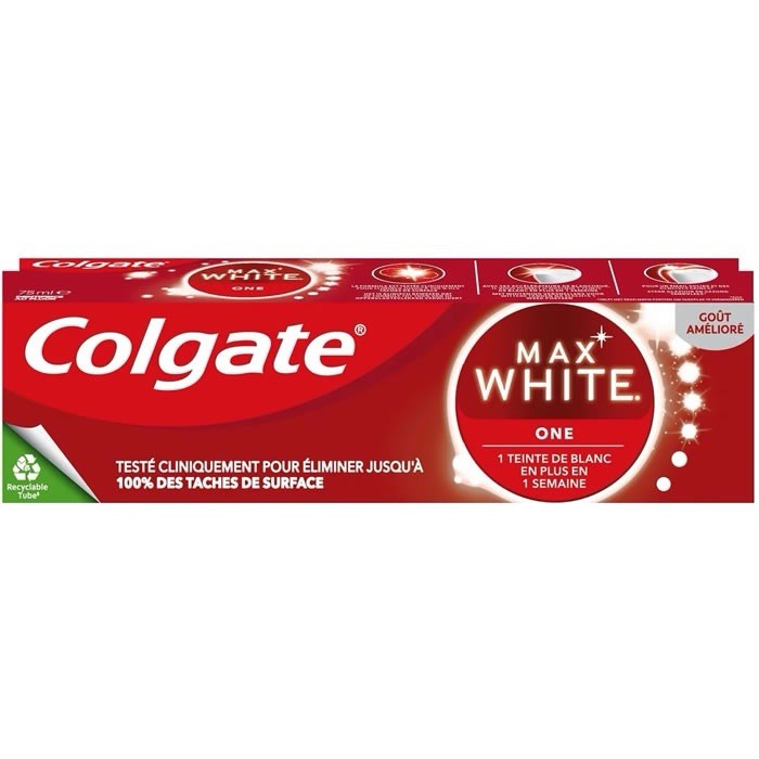 Colgate Max White One dentifrice blancheur anti-taches lot de 3 x 75ml émail protégé
