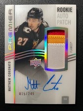 23-24 Premier Hockey Acetate Rookie Auto Patch AR-CN Matthew Coronato #/249
