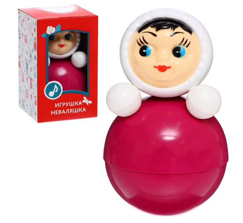 Russian Roly-Poly Baby Toy Nevalyashka with Sound – Red 6" Classic Wobble Doll