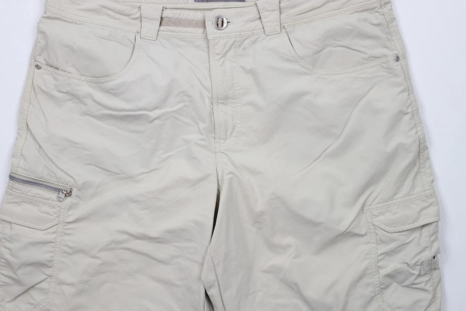 Pantalones Cortos Merrell Para Hombres 38 Distressed Opti-Wick UPF 50+ Exterior Trail Cargo Beige Foto 3 de 4