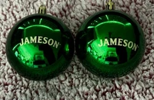 2 Jameson Irish Whiskey Christmas Tree Ornament Ball Decoration New & Authentic