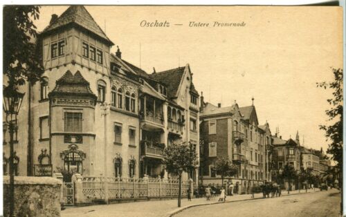 Germany AK Oschatz 04758 - Untere Promenade 1921 sepia postcard - Picture 1 of 2
