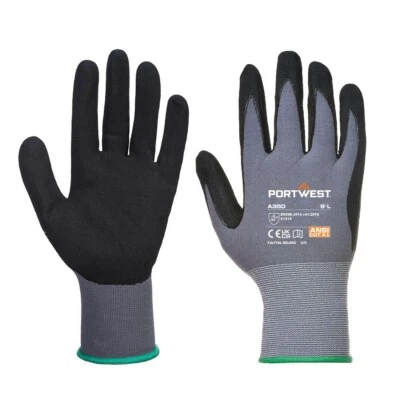 12 x Portwest A350 leichte DermiFlex Handschuhe Stretch Komfort