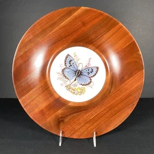 Vintage Wood Cheese Tray Ozark Walnutware Serving Appetizer Walnut Tile Center