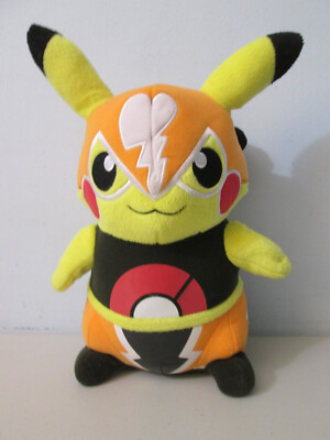 Banpresto Pokemon Pikachu Libre Wrestler Plush Stuffed Animal 11