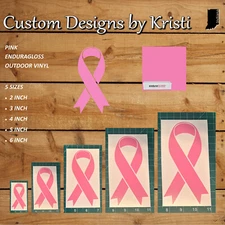 Breast Cancer Pink Ribbon - Outdoor Vinyl Decal/Sticker - 5 Sizes 2" 3" 4" 5" 6"